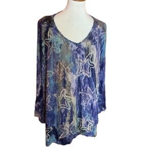 Boho hippie chic tie dye stars tunic